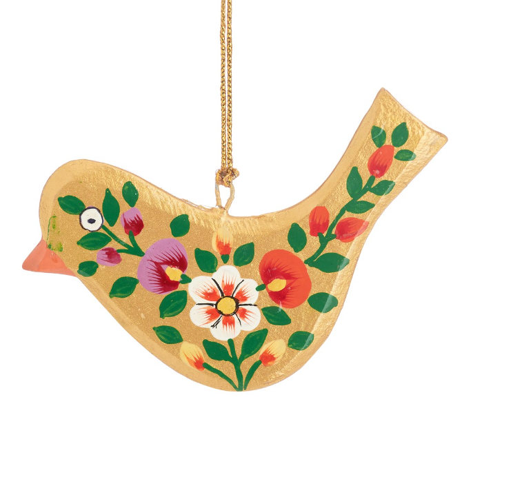 Kashmiri Festive Birds Wooden Christmas Tree Decorations