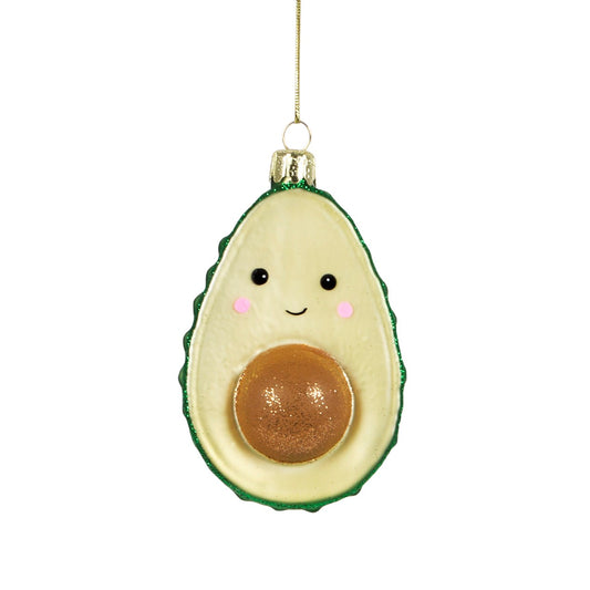 Cute, funny and quirky - this avocado shimmer Christmas bauble will bring a smile this festive season! To be hung on your tree, or around your home.