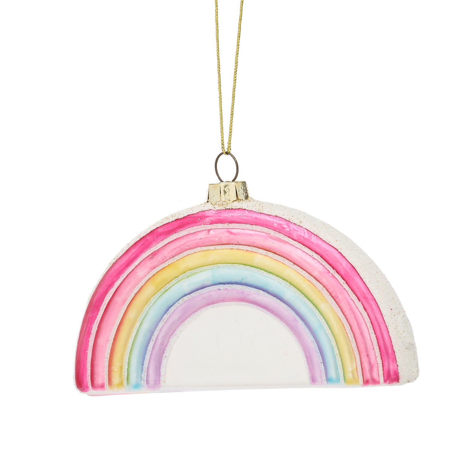 Create a magical fairytale world with this pretty pastel coloured rainbow glass Christmas tree decoration!