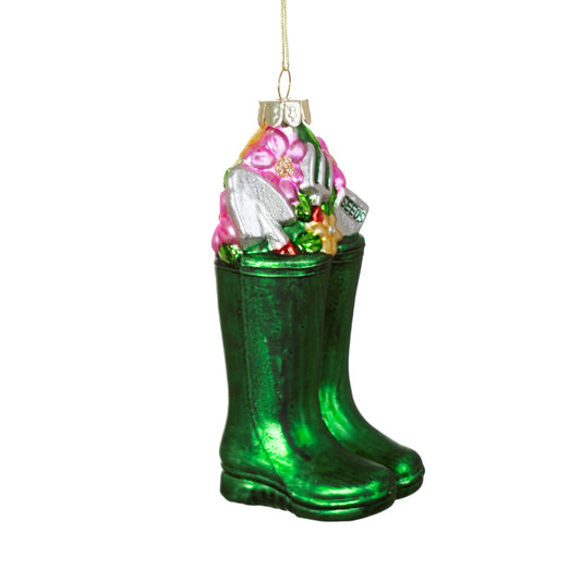 This miniature wellington boots glass Christmas decoration looks so realistic with tiny little plants and tools, and even a pack of seeds! Perfect gift for your green fingered friends!