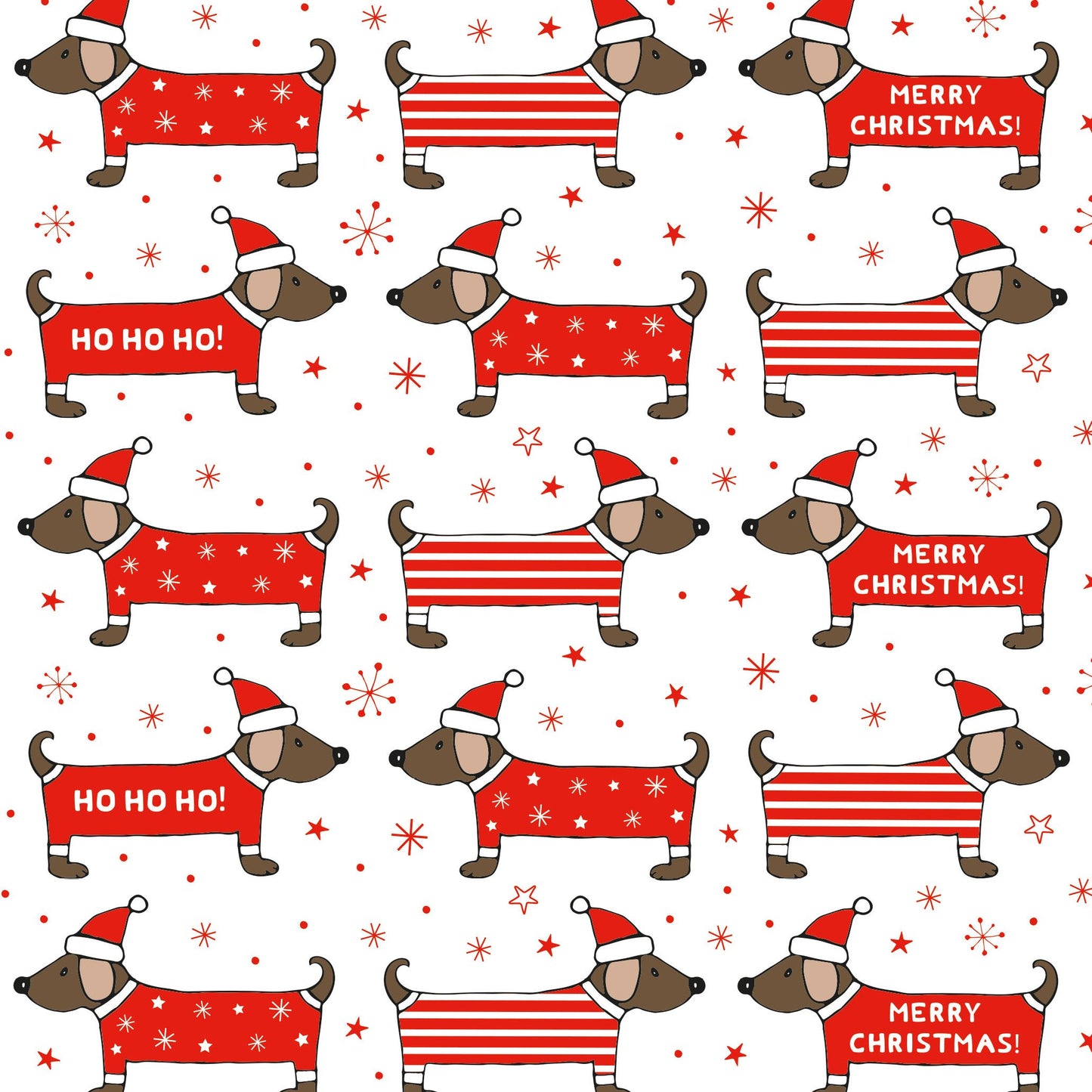 Festive Dachshund Christmas Gift Wrap