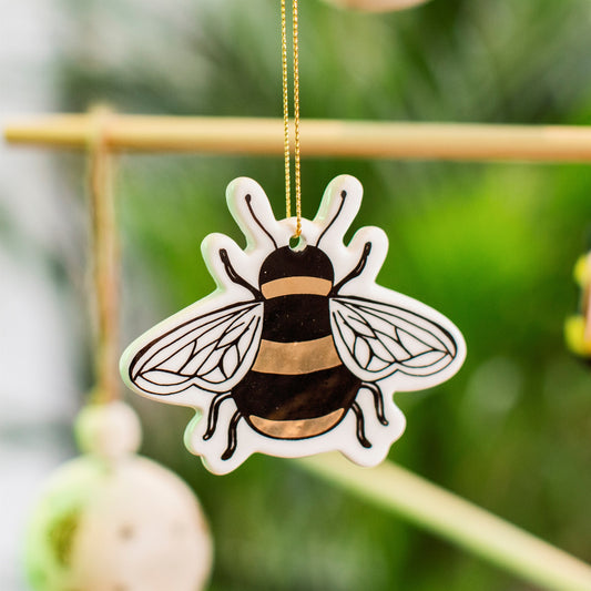 Bee Shaped Ceramic Christmas Tree Decoration