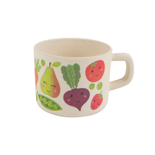 Stay healthy with this gorgeous bamboo mug featuring fun vegetable and fruit characters.