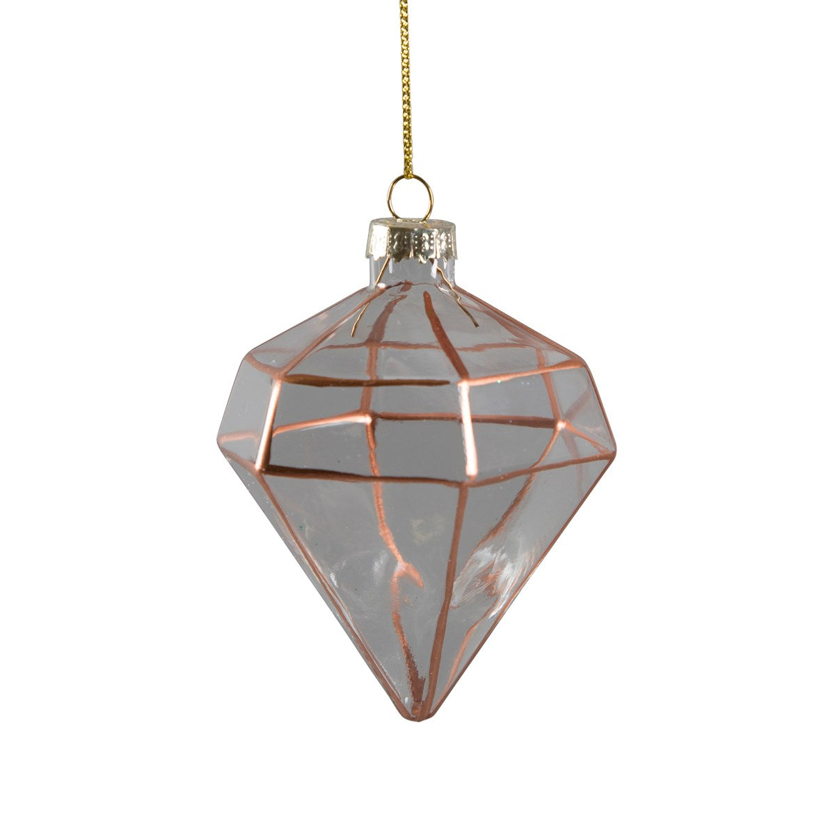 Copper Diamond Terrarium Style Bauble for the Christmas tree