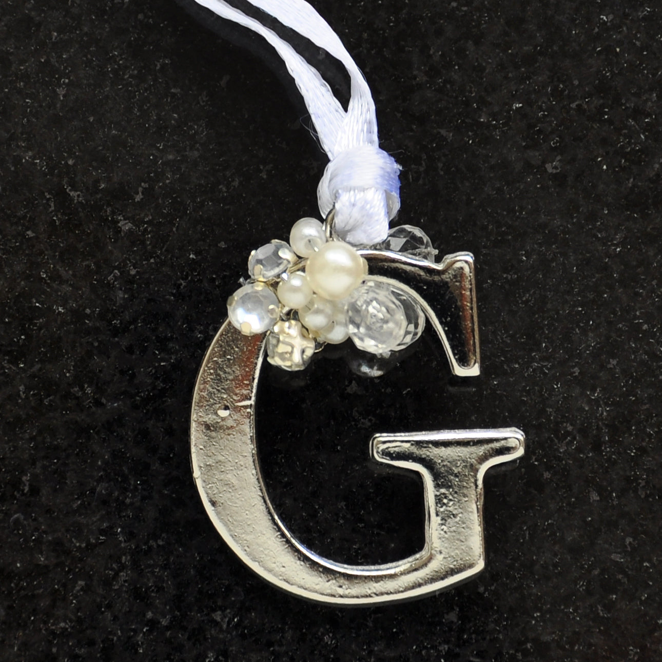 Alphabet Letter Silver Jewelled Tree Decorations