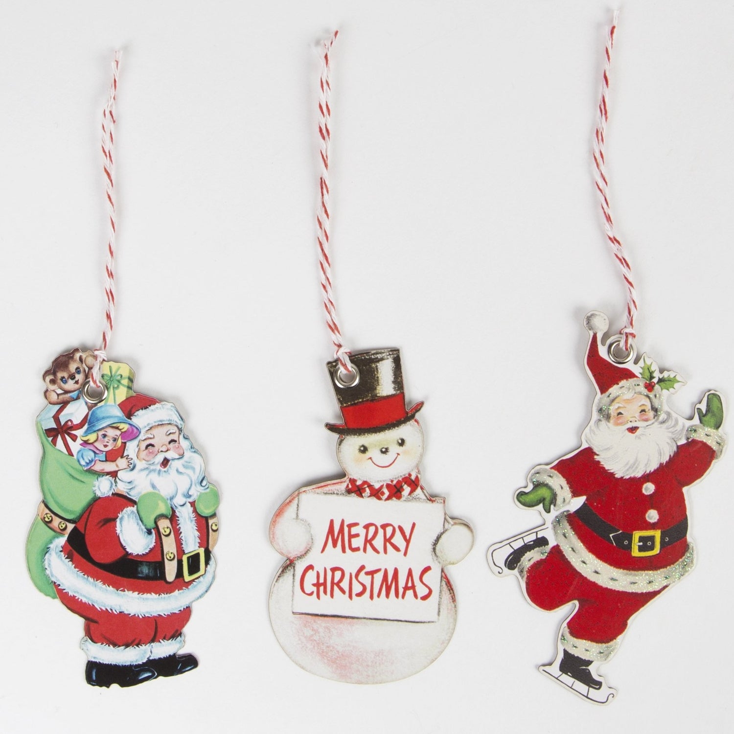 Father Christmas, Santa and Snowman Vintage-style gift tags available in Cirencester, Gloucestershire or for postal delivery