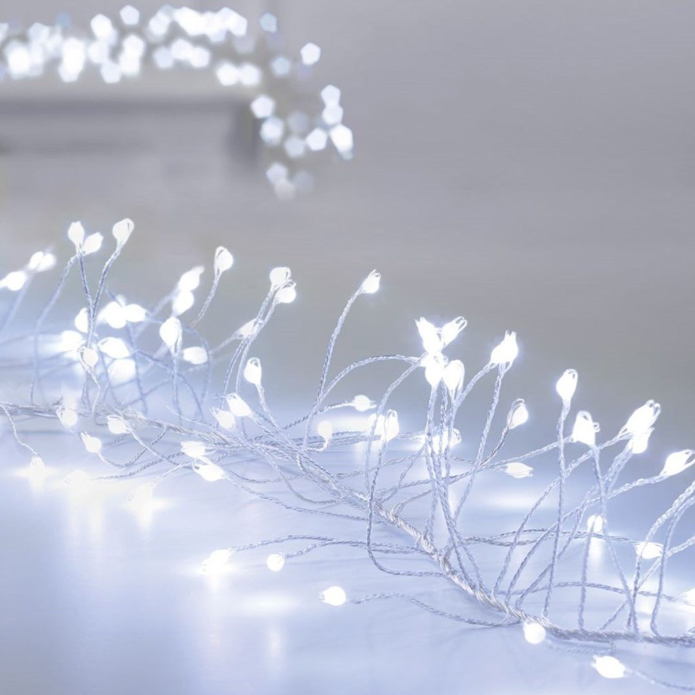 288 White LED Multi-Action Ultrabright Lights Garland (Silver Wire)
