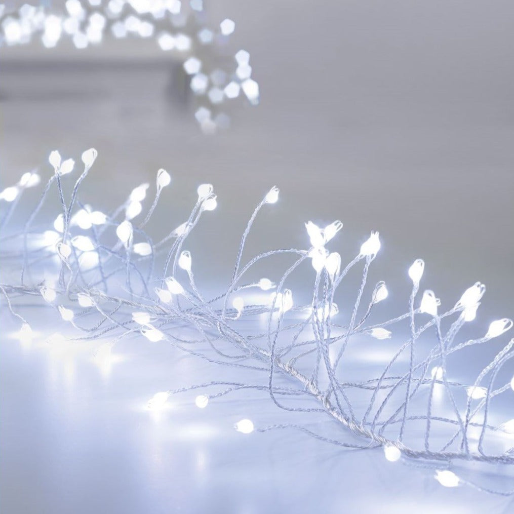 430 White LED Multi-Action Ultrabright Lights Garland (Silver Wire)