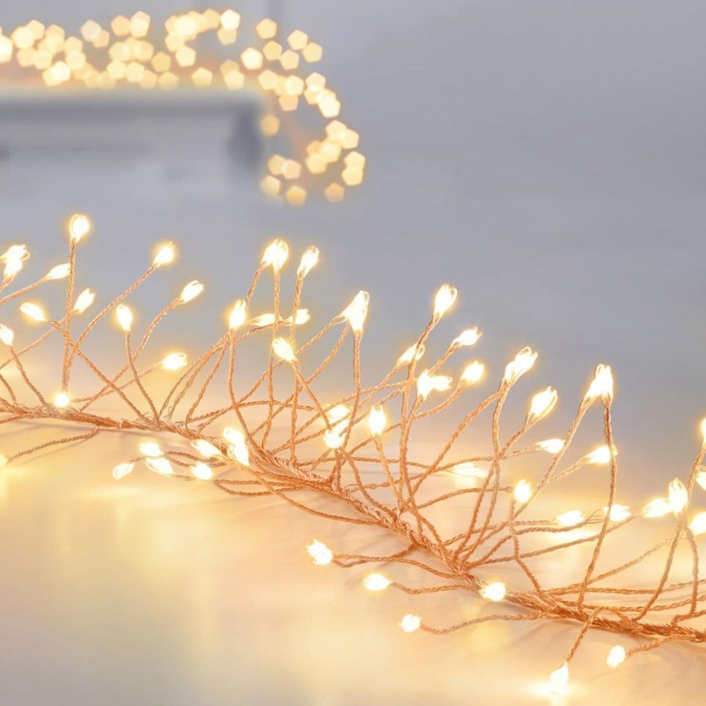 288 Warm White LED Multi-Action Ultrabright Lights Garland (Rose Gold Wire)